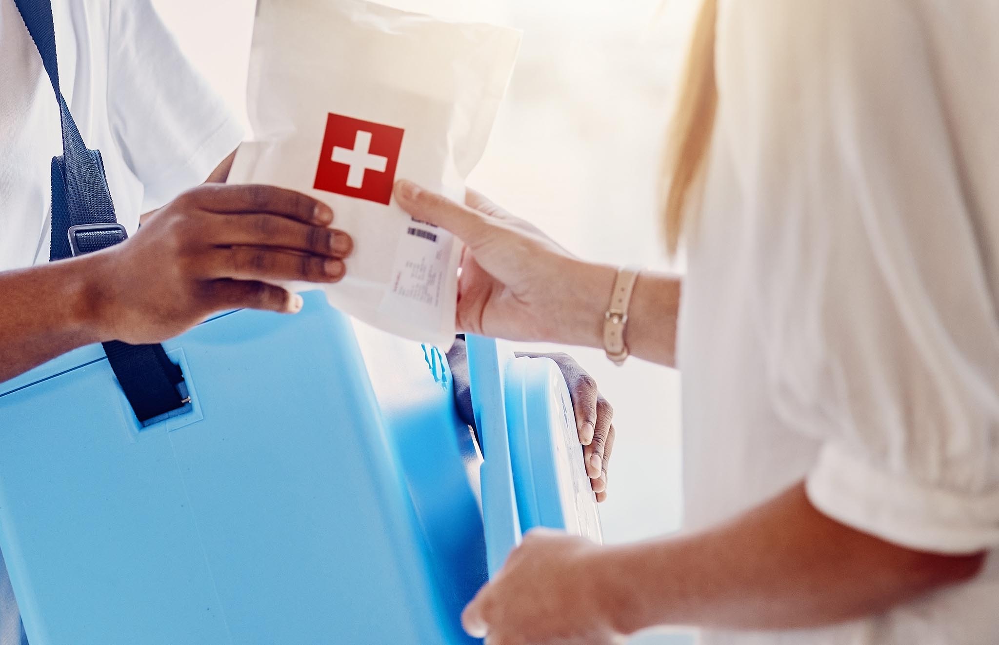 Courier team coordinating urgent deliveries